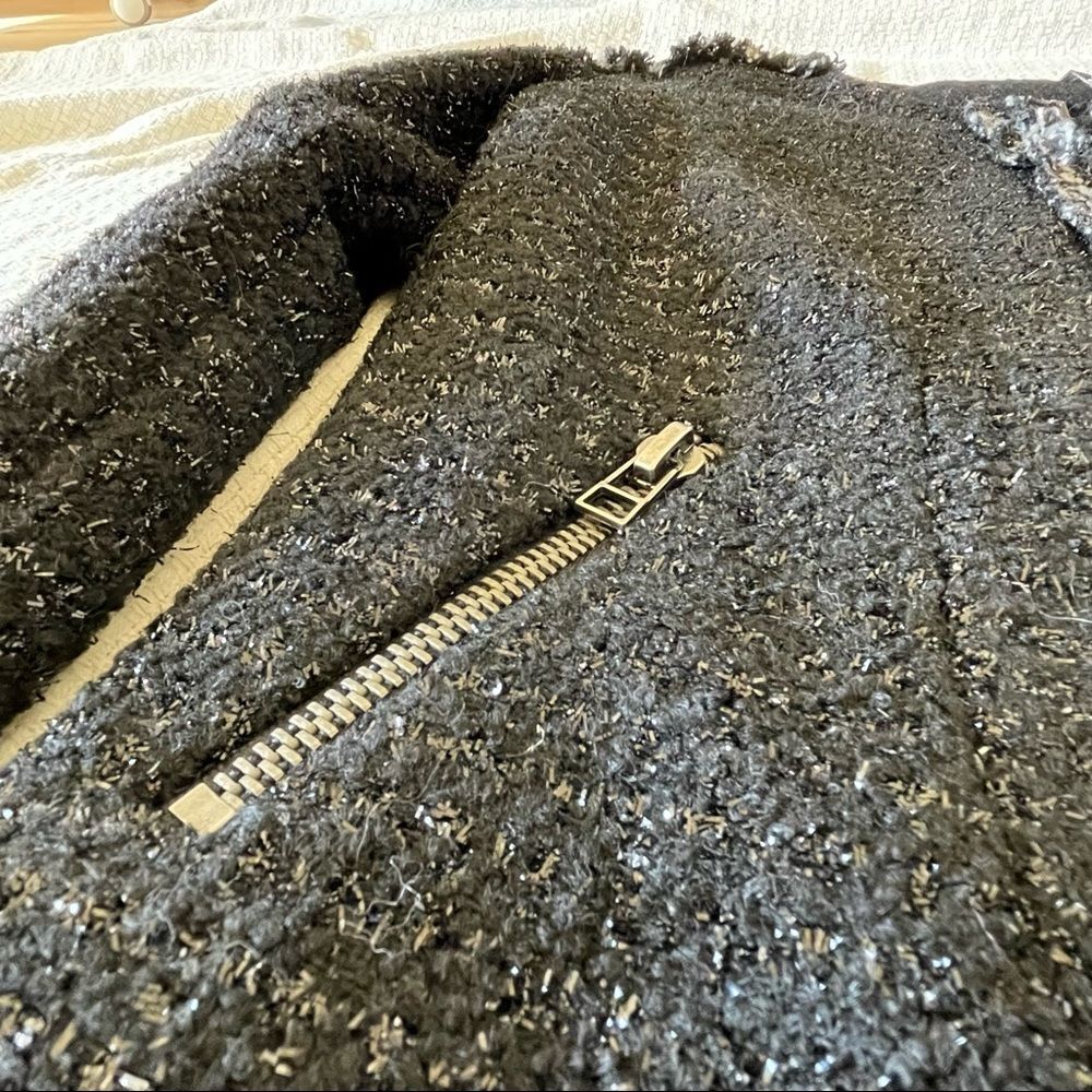 HEARTLOOM wool blend black silver cropped jacket NWT, size M - Picture 4 of 8